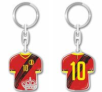 daged Belgium Keyring Jersey Key Ring Resin Coating 3D Effect + Sticker - TR, multicoloured, 90 mm