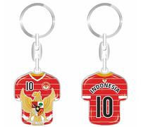 daged Indonesia Keyring Jersey Key Ring Resin Coating 3D Effect + Sticker Practical Functionality - TR, red, 90 mm
