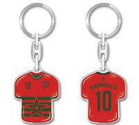 daged Morocco Keyring Jersey Key Ring Resin Coating 3D Effect + Sticker Practical Functionality - TR, red, 90 mm