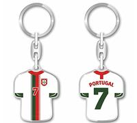 daged Portugal Keyring Jersey Key Ring Resin Coating 3D Effect + Sticker Practical Functionality - TR - W, multicoloured, 90 mm