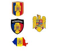 Daged Romania Sticker Card Pack of 8 - Car Sticker Motorcycle Biker Flag Vinyl AKN