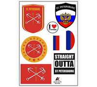 Daged Russia St. Petersburg Sticker Card Pack of 8 - Car Motorcycle Biker Flag Vinyl ST