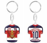 daged Thailand Keyring Jersey Key Ring Resin Coating 3D Effect + Sticker Practical Functionality - TR, multicoloured, 90 mm