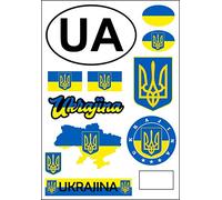 Daged Ukraine Sticker Card Sticker Sheet - Car Motorcycle Biker Flag AK