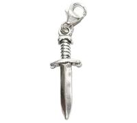 Dagger sterling silver clip charm .925 x 1 Daggers and swords charms