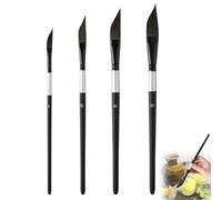 Dagger Tip Artist Paint Brushes Set - 4 Pcs Watercolour Paint Brushes - Fine Detail & Broad Stroke Painting Tools - For Watercolour Gouache Acrylic Ink