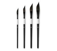 Dagger Tip Watercolour Paint Brushes Set, 4 Pcs Synthetic Nylon Bristles Art Paintbrushes for Acrylic Gouache Ink Painting, Fine Detail and Broad Stroke Artists Supplies for Hobbyists