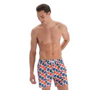 Dagi Men's Fashion Swim Shorts Trunks, White Orange, XL