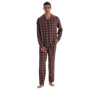 Dagi Men's Regular Waist Plaid Woven Trousers Pajamas Pyjama Bottom, Multicolor, M