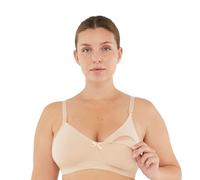 Dagi Nursing Bras for Breastfeeding, Wireless Pumping Bra, Polyamide, Elastane, Maternity Underwear, Comfort Seamless Bralette, M-3XL | Beige - XL
