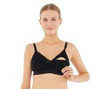 Dagi Nursing Bras for Breastfeeding, Wireless Pumping Bra, Polyamide, Elastane, Maternity Underwear, Comfort Seamless Bralette, M-3XL | Black - L