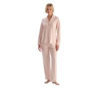 Dagi Women's Leopard Print Shirt and Trousers Pajama Set, Light Salmon, XXL