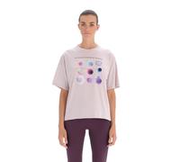 Dagi Women's Short Sleeve Crew Neck Geometric Regular T-Shirt, Fliederfarben, XL