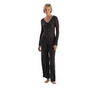 Dagi Women's U-Neck Buttoned Pajama Set, Anthracite, M