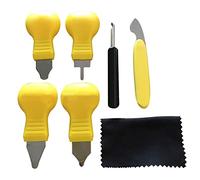 DAGIJIRD 1 Set Metal Watchmaker Repair Tools Six Different Types Pry Blade Opener with Wipe Cloth Watches Back Cover Remover