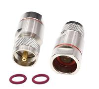 DAGIJIRD 2Pcs PL259 UHF Male Connector Replacement for 1/2 inch Corrugated Coaxial Cable