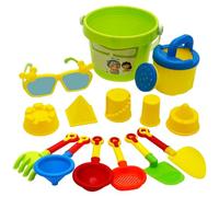 DAGLLGEW 1 Set Beach Toys(14Pcs), Toddler-Friendly Beach Sand Toys Includes Bucket Shovel Watering Can Molds and More, Fun Outdoor Games Accessories for Boys Girls for Toddlers 1-3 Sand