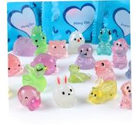 DAGLLGEW 100-Piece Mini Glow in the Dark Resin Animals, Cute Collectible Tiny Figurines for Fairy Gardens, DIY Crafts, Party Favors Small Resin Animals Mini Variety Pack