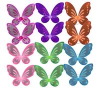 DAGLLGEW 12Pcs Butterfly Wing for Girls, Glitter Princess Butterfly Wing Kids, Fancy Dress Accessories for Christmas, Birthday, Cosplay, and Party Costumes Kids Cosplay Costume