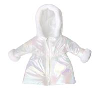 DAGLLGEW 18 inch Doll Clothes Hooded American Doll Winter Clothes Cute Coat Down Jacket Winter Outfit with Zipper Closure for Kids, Baby No White American for 18 inch Dolls