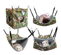 DAGLLGEW 1Set/4Pcs Rat Hammocks Hanging Ferret Hammock with Straps Soft Washable Guinea Pig Bed for Chinchilla Sugar Glider Hamster Hammock Ferret Bed Rat Cage