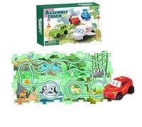 DAGLLGEW 1Set Puzzle Racer Kids Car Track Set 9x6x2 Inch Themed Educational Puzzle Racer DIY Assembling Battery Operation Electric Race Car Track Set for 3+ Years Old Boy Girl, Style 2 Kids