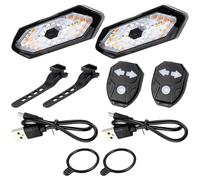 DAGLLGEW 2 Sets Bike Tail Light with Turn Signals Wireless Remote Electric Scooter Turn Signals USB Rechargeable Waterproof Flickers & Constant Light Electric Scooter Lights Bike Tail Mini Lights
