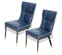 DAGLLGEW 2Pcs Plastic Chair Covers, Clear PVC Dining Room Chair Covers Waterproof Scratch Resistant Seat Protectors for Cushion, Cats, Kids, Kitchen Dining Room Seat for Chairs