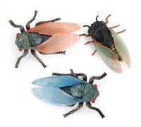 DAGLLGEW 3Pcs Realistic Animal Figures Cicada Model Learning Educational Toys Science Project Cake Topper for Kids Toddlers Mini Animals Figures Kids Toys Learning