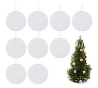 DAGLLGEW 8Pcs Sublimation Christmas Ornament Blanks Ceramic Sublimation Ornament Blanks 3" Round Christmas Ornaments Bulk for Crafting, Personalization Blank Ornaments