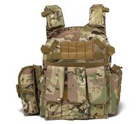 DAGLLGEW Airsoft Vest Multifunctional Molle Plate Carrier Adjustable Breathable Paintball Vest for Outdoor, Field & Security Guard Training Camouflage Plate Carrier Paintball