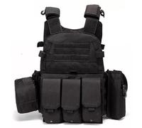DAGLLGEW Airsoft Vest Multifunctional Molle Plate Carrier Adjustable Breathable Paintball Vest for Outdoor, Field & Security Guard Training Black Plate Carrier Paintball