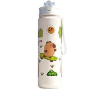 DAGLLGEW Capybara Water Bottle, 800ml Cute Water Bottle with Straw and Handle for Kids & Adults for Campus, Gym, Office, or Outdoor Use with Straw for Kids
