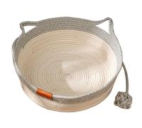 DAGLLGEW Cat Basket Wear Resistant Woven Rope Cat Basket Bed with Playing Rope Ball Washable Sleeping Nest for Indoor Pets Less Than 7.5KG Scratcher Bed Wicker