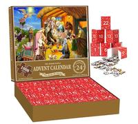 DAGLLGEW Christmas Advent Calendar 2024, 1008 Pieces Jigsaw Puzzle, 24 Days The Birth of Jesus Christmas Countdown Calendar, Advent Puzzle for Adult Kids Puzzles for Adults 2024
