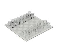 DAGLLGEW Clear Shot Glass Chess Set, 10x10 Inch Glass Chess Board with 32PCS Cups Pieces, Drinking Shot Set, Funny Sets for Adults, Kids Board