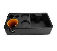 DAGLLGEW Coffee Tamping Station, Detachable Espresso Knock Box and Tamp Station for Storage 51, 54, 58mm Espresso Tamper, Distributor (Black) Knock Box and Tamp