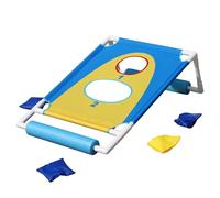 DAGLLGEW Cornhole Set Foldable Portable Cornhole Set Fun Swimming Pool Water Play Sandbag Throwing Game for Beach Grassland Swimming Pool Corn Hole Boards Portable
