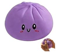 DAGLLGEW Dumpling Stress Ball, 6 Inch Jumbo Squeeze Toy Realistic Bun Sensory Fidget Toys for Kids and Adults, Purple Giant Dumpling Squeeze Ball Toy