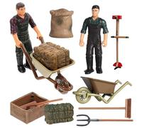 DAGLLGEW Farm Toys 12Pcs/Set Simulation Realistic Farmer Figurines Farm Playset Model Scene Accessories Small Educational Playset for Kids Educational Toys for Toddlers 1-3