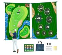 DAGLLGEW Golf Chipping Game, Double Sided Golf Chipping Game Mat with Sticky Balls - Indoor & Outdoor Practice Mat for Backyard, Lawn, Office Fun
