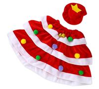 DAGLLGEW Gooses Outfits Christmas Theme Yard Gooses Outfits Includes Red Pom Poms Dress & Star Hat for Outdoor Patio Yard Lawn Art Decoration Porch Decor Christmas Outfit