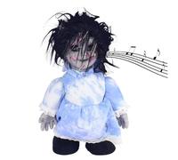 DAGLLGEW Halloween Scary Doll 13.39x7.48inch Voice-activated Battery Powered Creepy Dolls Halloween Prop for Party Haunted House, Battery Not Included, Blue Haunted Doll Horror Dolls Scary Baby