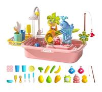 DAGLLGEW Kids Water Table Removable Electric Play Sink with Running Water Educational Play Sink with 180° Rotating Faucet for Kids, Park, Nursery, Garden With Running Toy