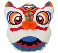 DAGLLGEW Lions Pillow, Red Lions Head Throw Pillow Chinese New Year Decorations with Wealth and Lucky Design, for Home Office Couch Sofa Bedding Chinese New Year Decorations Throw Pillows for Couch