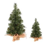 DAGLLGEW Mini Christmas Tree 6PCS 7.9 Inch Realistic Small Christmas Tree with Linen Base Miniature Artificial Pine for Table Desk Decoration Artificial Small