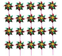 DAGLLGEW Pinwheels 20Pcs Foil Pinwheels for Kids, 6.5'' Dia. Reflective Wind Spinner with Stakes Bird Scarer Windmill for Yard Scare Birds Away from Garden Patio Lawn Farm Windmill For Yard For Kids