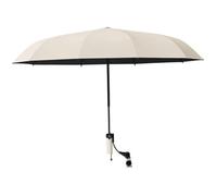 DAGLLGEW Portable Clip on Umbrella for Chair, 360° Adjustable Sun Shade with Clamp for Beach, Camping, and Outdoor Chairs, 45.28 Inch Diameter Beige Umbrella for Chair with Clamp