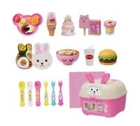 DAGLLGEW Pudding Feeding Toy Set Simulation Snack Toy Foods with Storage Case Interactive Fun Pretend Play Food for Girls Kids