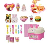DAGLLGEW Pudding Feeding Toy Set Simulation Snack Toy Foods with Storage Case Interactive Fun Pretend Play Food for Girls Kids Foods Pudding Feeding Food Set